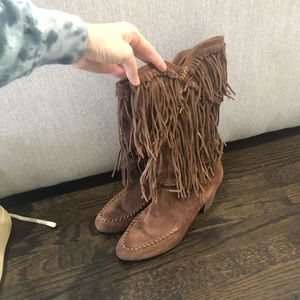 Seven For All Mankind Caddie fringe boot 9M